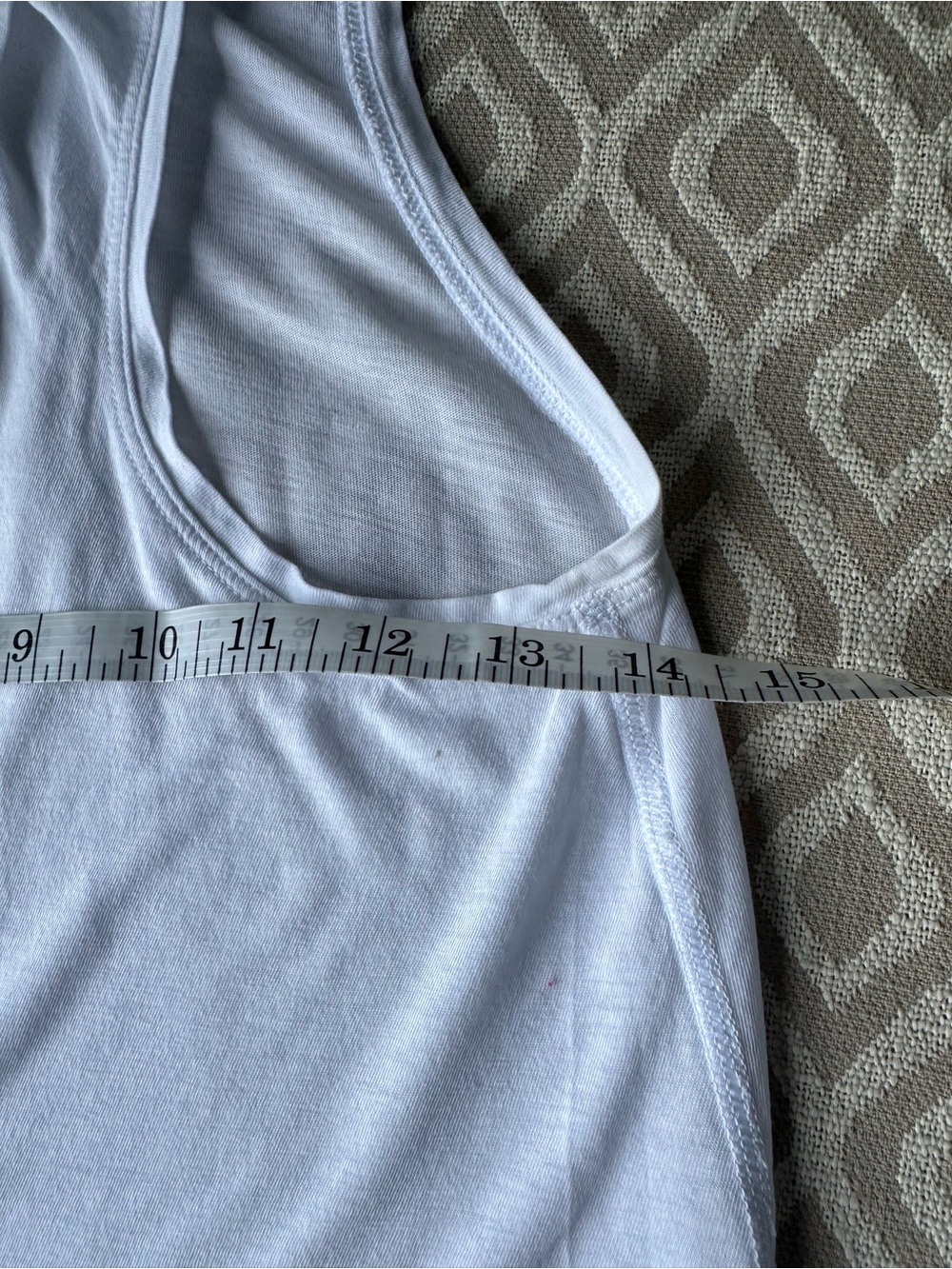 Lululemon All Tied Up White Tank w/Navy Script Sz 2 - Picture 3 of 7